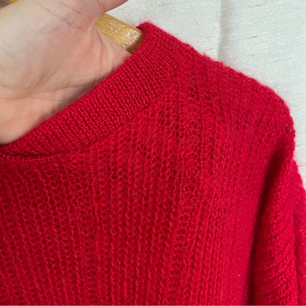 Vintage St Michael red loose knit mohair/acrylic sweater UK size 20 US LG